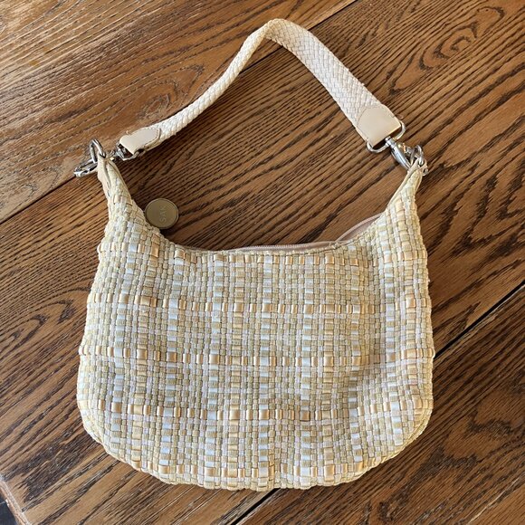 Vintage The Sak Woven Cream Shoulder Purse - Picture 2 of 8